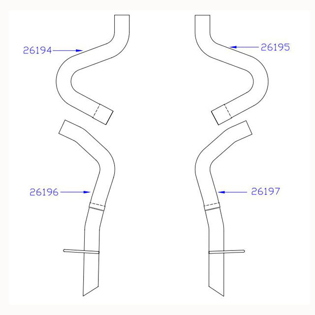 Flowmaster Prebent Tailpipes - 3.00 in. Rear Exit w/stainless tips - Pair 15820