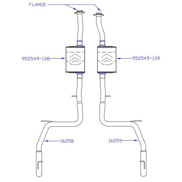 Flowmaster Cat-back System - Dual Rear Exit - American Thunder - Moderate Sound 17248