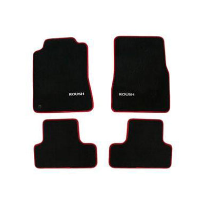 Roush Performance Mustang Floor Mats, Black With Red Edges (2005-2009) 401357