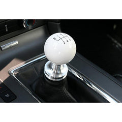 Steeda Mustang White Cue Ball Shift Knob & Billet Collar (11-14) 555 1251