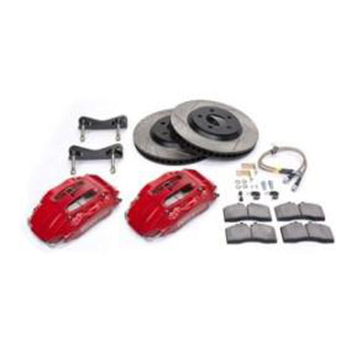 StopTech Touring Brake Kit, 14" 1-piece rotor, 4/6 pistons, 2005-2014 Mustang, 4-Piston ST-40, Red 82.330.4700-6700-4-R