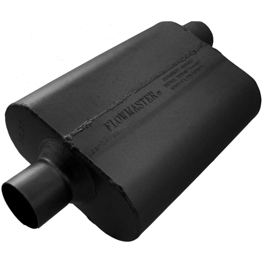 Flowmaster 40 Delta Flow Muffler - 2.50 Center In / 2.50 Offset Out - Aggressive Sound 942542