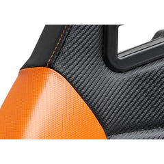 Corbeau Apex Fixed Back Seat Black/Orange Carbon Fiber Vinyl - AP27213