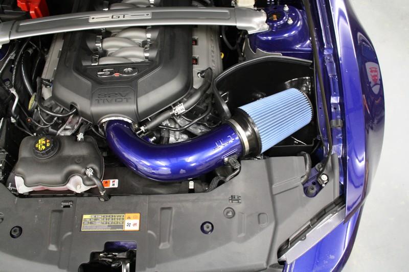 JLT Performance Painted Cai (2011-14 Mustang GT/Boss 302) Tuning Required, Blue Oil 4.5x9" White DRY #SBAF459-D (R0268D-JLT) CAI-FMG-11-P-BL-D