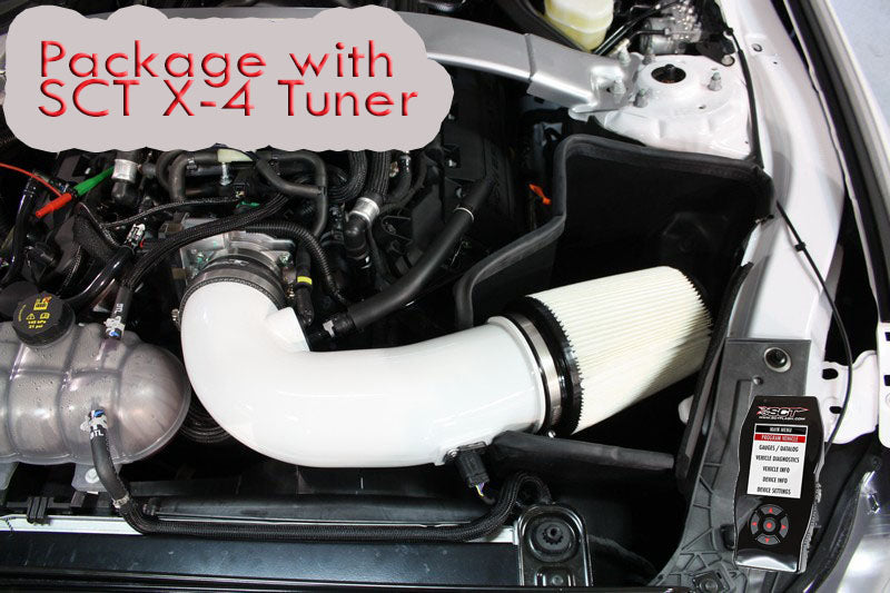 JLT Performance Pkg: Jlt Painted Cold Air Intake / SCT X4 (2015-17 Mustang GT350, Blue Oil, 93 Octane and 91 Octane
