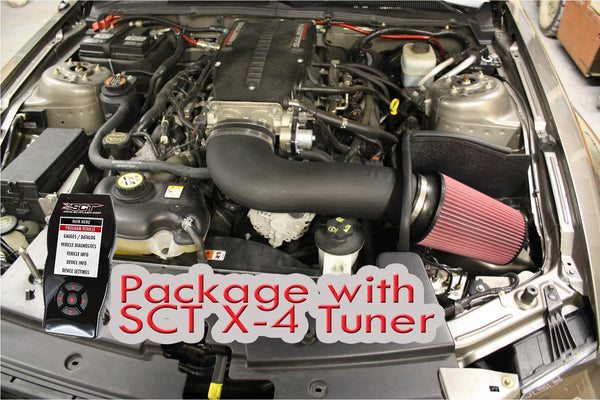 JLT Performance Series 3 Intake/SCT X-4 Tuner (2005-09 Mustang GT), Red Oil 4.5x9" Blue Oil #SBAF459-B (R0268B-JLT)CAI3-FMG05-X4-RD-B