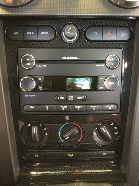 JLT Performance Hydrocarbon Radio Bezel (2005-09 Mustang/GT500) JLTHC-RB-FM05
