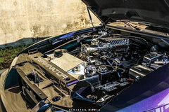 JLT Performance Painted Full Length Radiator Cover (1999-04 Mustang) Azure Blue Saleen JLTRSC-FM9904-P-AB-SLEN