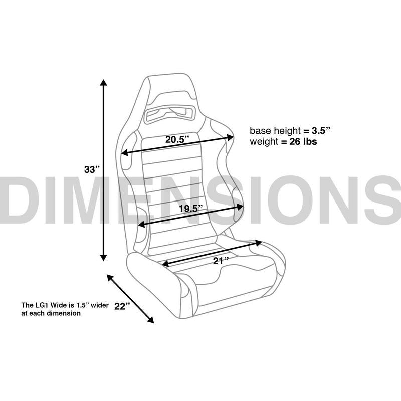 Corbeau LG1 Racing Seat Black Cloth - 25501
