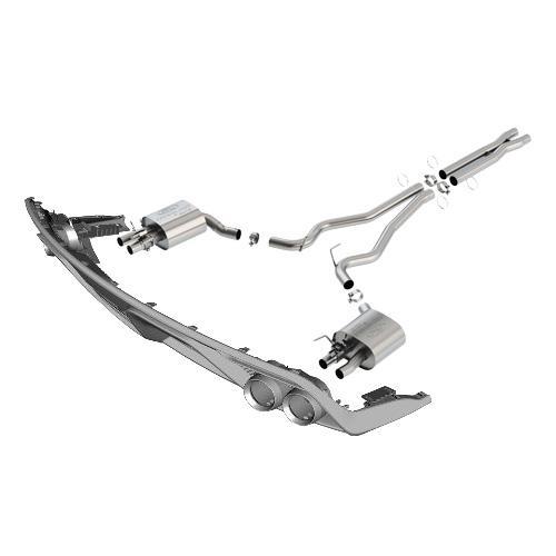 Ford Performance 2015-2017 Mustang GT 5.0L Cat Back Active Exhaust System Kit with GT350 Exhaust Tips and Lower Valan