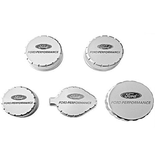 Ford Performance 2015-17 Mustang Billet Aluminum Engine Compartment Cap Cover Set W/ Laser Engraved Ford Performance