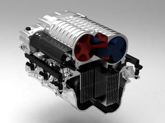 Whipple 2013 Boss 302 Mustang Stage 1 SC Kit, Billet 132MM Eliptical Fuel Pump Booster Carbon inlet tube/Jackshaft cover