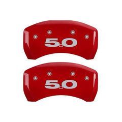 MGP Mustang Caliper Covers - Red w/ 5.0 Logo - Front & Rear (11-14 GT) 228 10198SM50RD