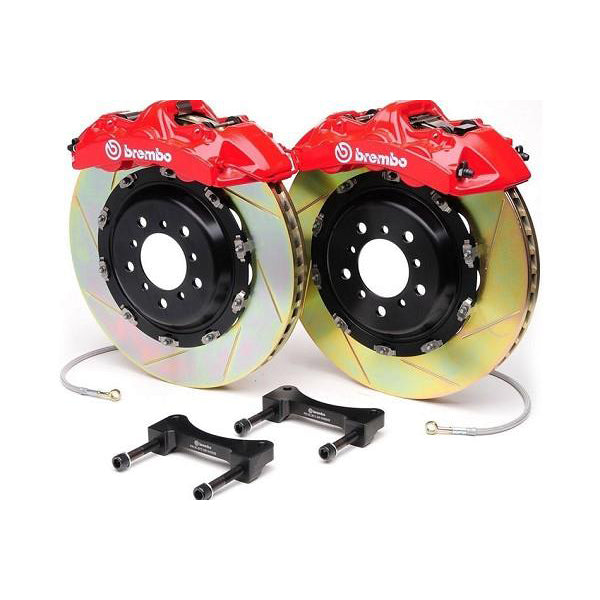 Brembo 6 Piston Red 14" Mustang Front Brake Kit - Slotted Rotors (05-14) 344 1M2 8016A2