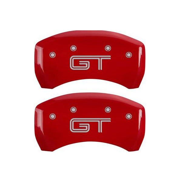 MGP Mustang Caliper Covers - Red w/ GT Logo - Front & Rear (05-10 GT, Bullitt, V6) 228 10197SMG2RD