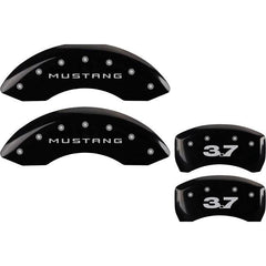 MGP Mustang Caliper Covers - Glossy Black w/ 3.7 Logo - Front & Rear (11-14 V6) 228 10198SM37BK