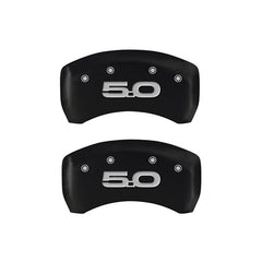 MGP Mustang Caliper Covers - Matte Black w/ 5.0 logo - Front and Rear (2015 GT) 10200SM52MB