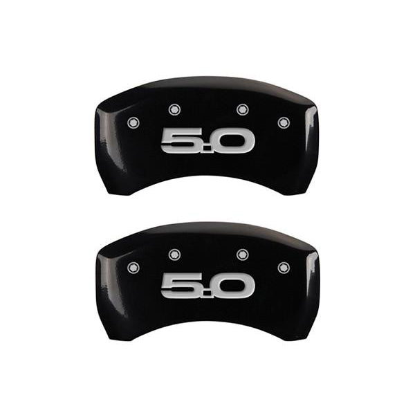 MGP Mustang Caliper Covers - Glossy Black w/ 5.0 logo - Front and Rear (2015 GT) 228 10200SM52BK