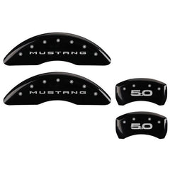 MGP Mustang Caliper Covers - Glossy Black w/ 5.0 logo - Front and Rear (2015 GT) 10200SM52BK