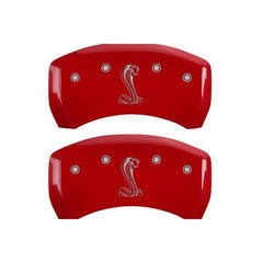 MGP Mustang Caliper Covers - Red w/ Shelby Snake Logo - Front & Rear (11-14 GT, V6) 228 10198SSNKRD