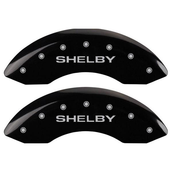MGP Mustang Caliper Covers - Glossy Black w/ Shelby Snake Logo - Front & Rear (11-14 GT, V6) 228 10198SSBYBK