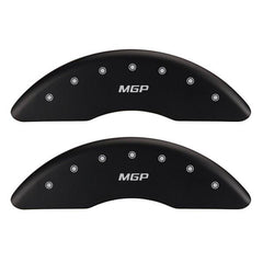 MGP Mustang Caliper Covers - Matte Black w/ MGP logo - Front and Rear (2015 GT) 10200SMGPMB