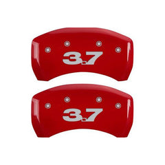MGP Mustang Caliper Covers - Red w/ 3.7 Logo - Front & Rear (11-14 V6) 228 10198SM37RD