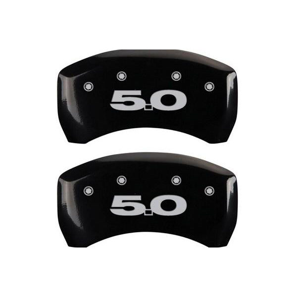 MGP Mustang Caliper Covers - Glossy Black w/ 5.0 Logo - Front & Rear (11-14 GT) 228 10198SM50BK