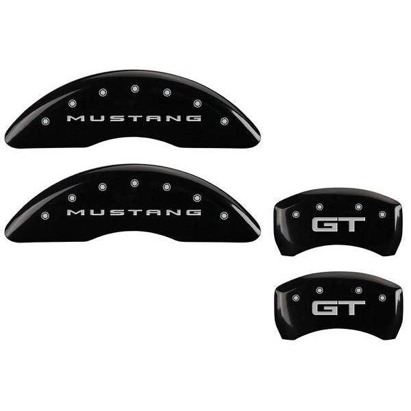 MGP Mustang Caliper Covers - Glossy Black w/ GT logo - Front and Rear (2015 GT) 10200S2MGBK