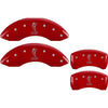 MGP Mustang Caliper Covers - Red w/ Cobra Logo - Front & Rear (05-10 GT, Bullitt, V6) 228 10197SSNKRD