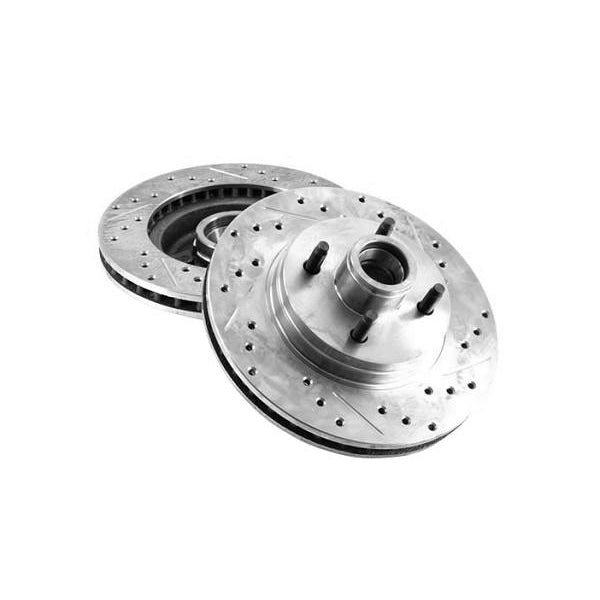 Centric Mustang C-TEK Drilled & Slotted Front Brake Rotor Pair (87-93 5.0) 492 227 61026P