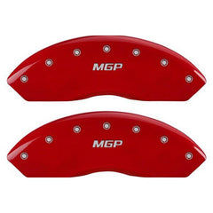 MGP Mustang Caliper Covers - Red w/ MGP Logo - Front & Rear (05-10 GT, Bullitt, V6) 228 10197SMGPRD